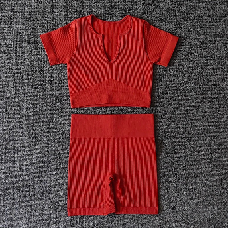 2pc. Red VBraShorts Set (S-L)