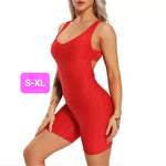 Woven Textured Rompers Red (S-XL)