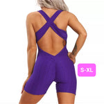 Woven Textured Rompers Purple (S-XL)