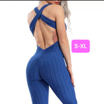 Woven Textured Jumpsuit Blue (S-XL)