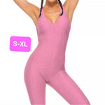 Woven Textured Jumpsuit Pink (S-XL)