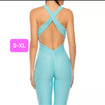 Woven Textured Jumpsuit Sky Blue(S-XL)