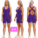 Woven Textured Rompers Purple (S-XL)