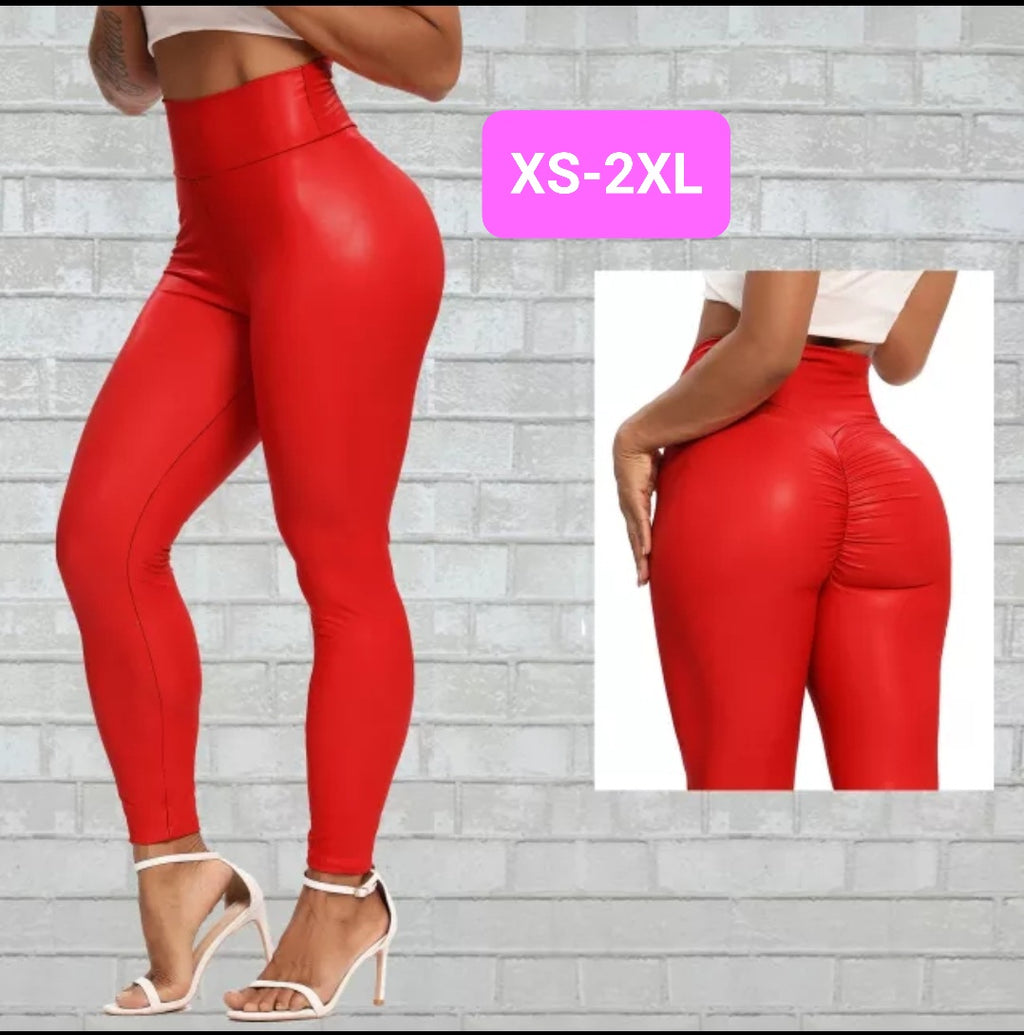 Faux Leather Pants RED2 (XS-2XL)