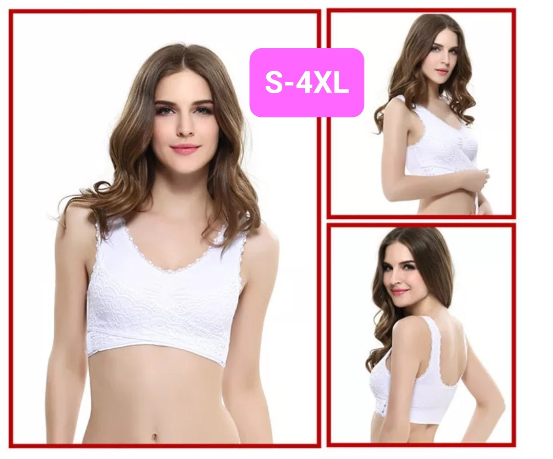 Lace Sports-Bra White (S-4XL)