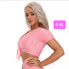 Woven Textured String Crop Top PINK (S-XL)