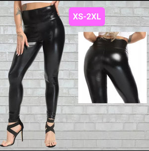 Faux Leather Pants SHINY BLACK (XS-2XL)