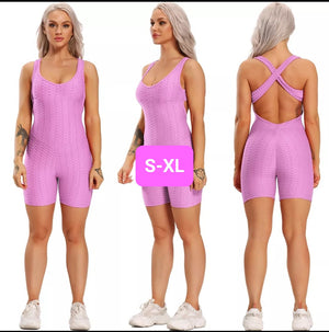 Woven Textured Rompers Pink (S-XL)