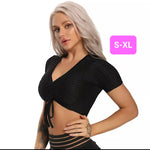 Woven Textured String Crop Top BLACK (S-XL)