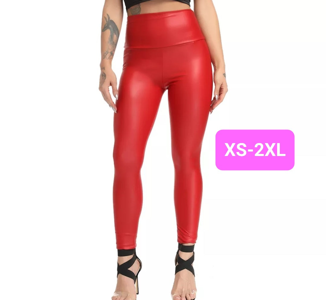 Faux Leather Pants RED1 (XS-2XL)