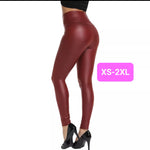 Faux Leather Pants WINE RED (XS-2XL)