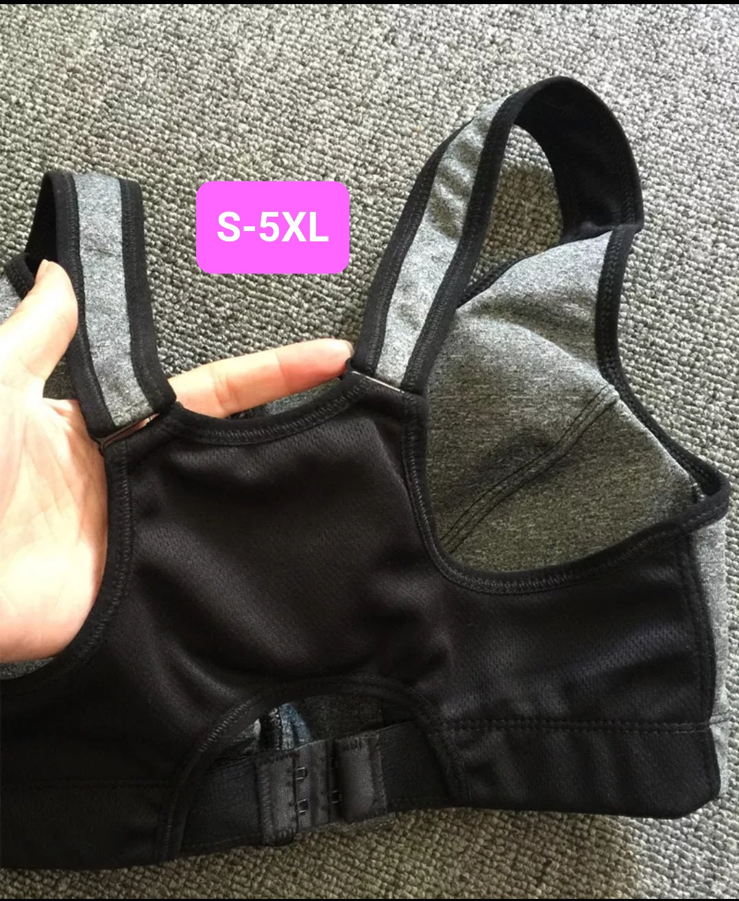 Zipper Sports Bra GRAY (S-5XL)