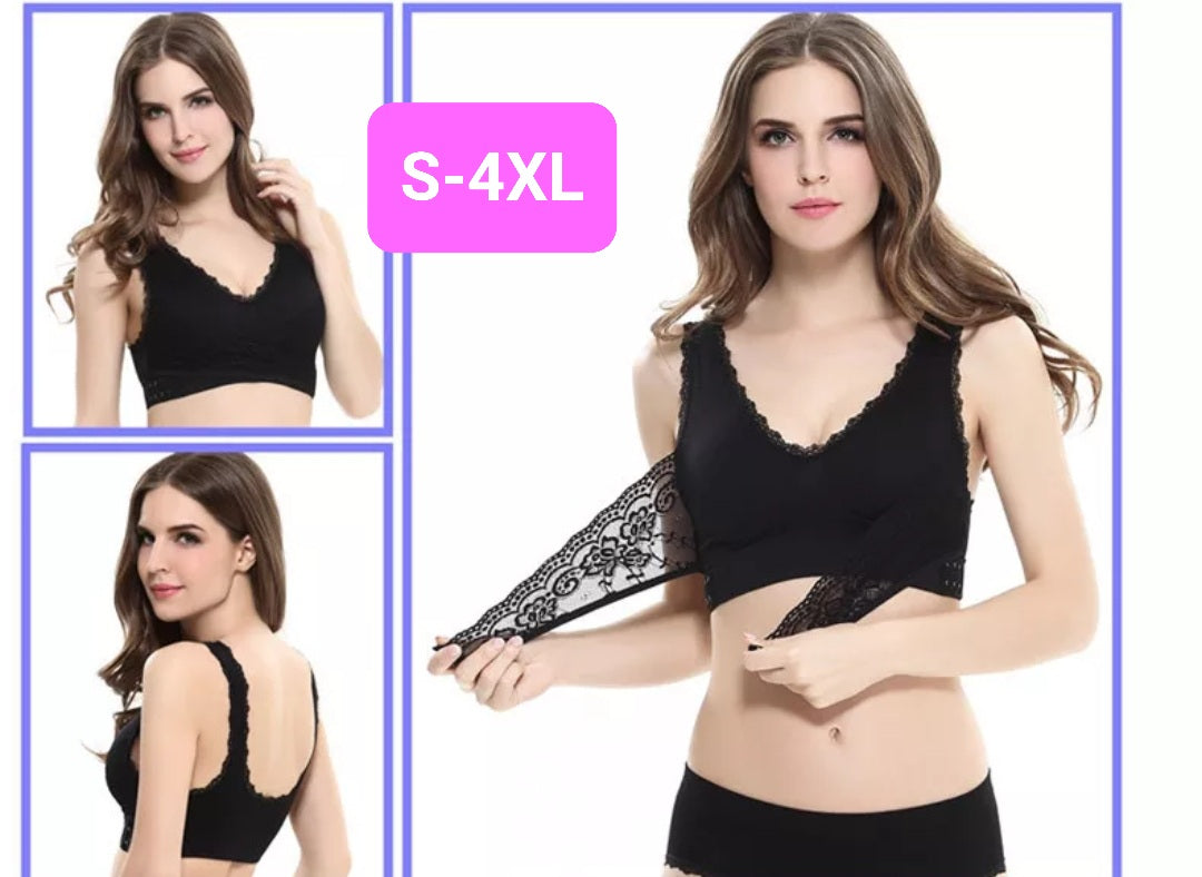 Lace Sports-Bra Black (S-4XL)