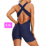 Woven Textured Rompers Dark Blue (S-XL)