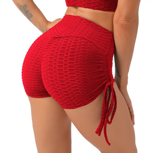 Woven Textured String Red Shorts (XS-XL)