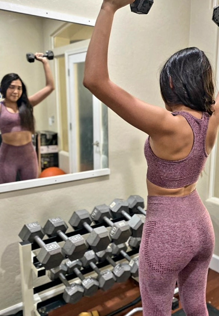 2pc. WINE- Pants/SportsBra (S-L)