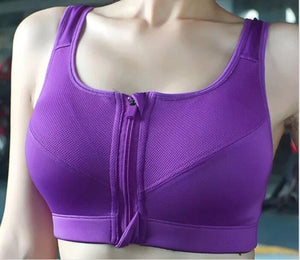 Zipper Sports Bra PURPLE (S-5XL)