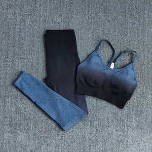 2pc. BLACK/BLUE Ombre Set (S-L)