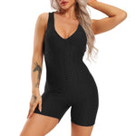 Woven Textured Rompers Black (S-XL)