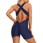 Woven Textured Rompers Dark Blue (S-XL)