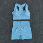 2pc. BLUE- Shorts/SportsBra (S-L)