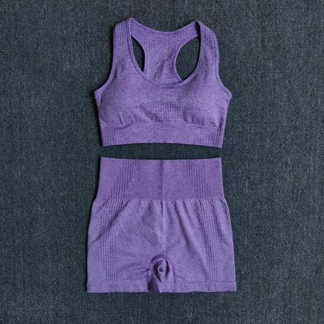 2pc. PURPLE- Shorts/SportsBra (S-L)