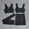 4pc. BLACK Ribbed Set (S-L)