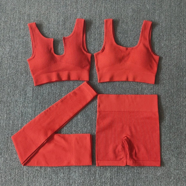 4pc. RED Ribbed Set (S-L)